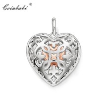 Pendant Locket Heart Silver Jewelry For Women Fashion Romantic Gift Europe Key Chains Jewelry Pendant Fit  Necklace 2024 - buy cheap