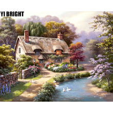 3D Diamond Painting Cross Stitch "Little Country House & River" Crystal Needlework Diamond Embroidery Full Diamond Decorative GT 2024 - buy cheap