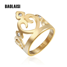 BAOLAISI Princess Style Silver Gold Color Rings For Women Crown Crystal Ring Jewelry Engagement Wedding Party 2024 - buy cheap