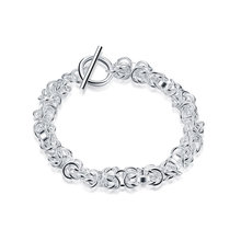 Pulsera chapada en plata para mujer, nuevo diseño, joyería romántica 2024 - compra barato