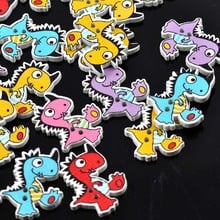 Animal Wooden Buttons Cartoon Dinosaur Shaped 2 Holes Mixed Color 50pcs/lot Sewing Accessories 21x27mm MT0801 2024 - buy cheap