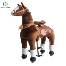 Plush Dark Brown Ride-on Horse with White Hoof M Size Mechanical Horse Funniest Animal Riding for Big Children Walking Race Game 2024 - buy cheap
