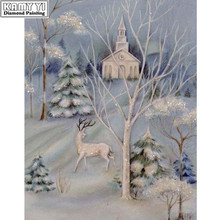 5D Full Resin Square Diamond Painting Ice Deer Diamond Embroidery Needlework Diamond Mosaic Snow Cross Stitch Home Decoration 2024 - buy cheap