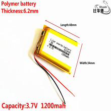 Liter batería de energía de buena calidad, 3,7 V,1200mAH, 623448 polímero de iones de litio/Li-ion, para tableta, pc, GPS,mp3,mp4 2024 - compra barato