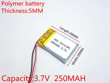 3.7V 250mAh 502030 Lithium Polymer Li-Po li ion Rechargeable Battery cells For Mp3 MP4 MP5 GPS 2024 - buy cheap