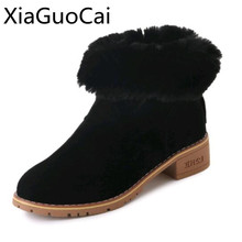 Fur Fashion Suede Women Snow Boots Winter Round Toe Wedges Female Winter Martin Boots Fur Plush Flat Boots 2024 - buy cheap