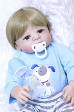 55cm Full Body Silicone Reborn Baby Boy Doll Toys Lifelike Lovely 22inch Newborn Babies Fashion Birthday Gift Bathe Shower Toy 2024 - buy cheap