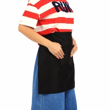 Delantal de cocina para hombre y mujer, delantal Unisex de cintura corta, color negro 2024 - compra barato