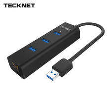 TeckNet USB Ethernet для Windows сетевые карты внешний 3-портовый USB 3,0 концентратор данных для RJ45 10/100/1000 гигабитный Ethernet Lan адаптер 2024 - купить недорого