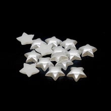 Shine 100 tamanhos 10mm forma de estrela branca livro de recortes simulado contas de pérola botões de costura diy material achados bd0034 2024 - compre barato