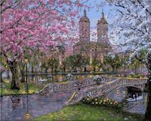 Spring in the park paint by numbers diy canvas wall decor hand painted picture printed drawing coloring by number 2024 - buy cheap