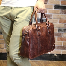 Bolsa de ombro masculina couro, bolsa carteiro com alça de ombro de marca famosa fashion para homens, pasta de viagem para laptop 14 2024 - compre barato
