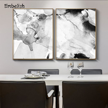 Embelish 2 Pieces Modern Artworks For Living Room Abstract Black And White Ink Wall Pictures Home Decor Modular Canvas Paintings 2024 - buy cheap