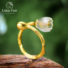 Lotus Fun Real 925 Sterling Silver Natural Crystal Handmade Designer Fine Jewelry Lily of the Valley Flower Rings for Women Gift 2024 - buy cheap