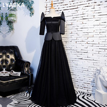 Vestido De noche elegante, vestido De fiesta negro De nuevo diseño, manga larga, largo, 2019 2024 - compra barato