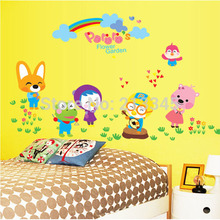 [Fundecor] cartoon animal park children's room wall stickers home decor wall art decals rabbit frog pattern 6833 2024 - buy cheap