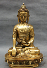 song voge gem S3078 12" Folk Tibet Tibetan Brass Buddhism Shakyamuni Sakyamuni Buddha Statue Set 2024 - buy cheap