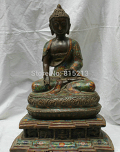 bi00830 100% China Tibet Tibetan Buddhis Temple Cloisonne Bronze statue Sakyamuni Buddha 2024 - buy cheap