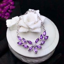 Natural amethyst Necklace natural crystal Pendant Necklace S925 silver trendy Elegant Water droplets women party gift Jewelry 2024 - buy cheap