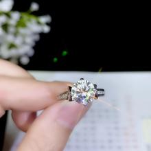 Модный стиль, простой стиль, различные размеры moissanite, 925 серебряное женское кольцо 2024 - купить недорого