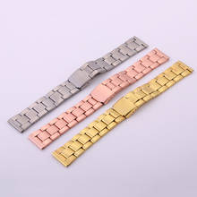 Wholesale 10pcs/lot 20MM Silver Rose Gold Stainless Steel Watch Band Strap Metal Bracelets for Men Women Wrist Watches Watchband 2024 - buy cheap