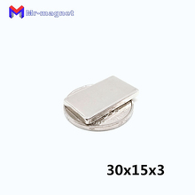 100Pcs 30x15x3mm Super Powerful  Neodymium Magnet Block Permanent NdFeB Strong Cuboid Magnetic Magnets 30mm x 15mm x 3mm 2024 - buy cheap
