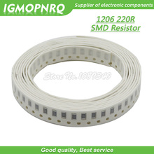 Resistencia SMD 100 1206, resistencia de chip 1% ohm, 220 W, 1/4W, 220R, 0,25, IGMOPNRQ, 221 Uds. 2024 - compra barato