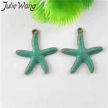 Juliana Wang-colgante de plata de primera ley con forma de estrella de mar para collar, aretes, plata esterlina, color bronce verde, 10 Uds. 2024 - compra barato