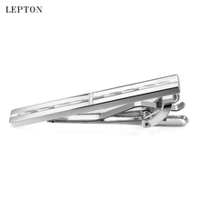 Lepton homens negócios magro gravata clipe pinos cor prata metal simples gravata barra fecho acessórios para homem terno agradável presente # 2024 - compre barato