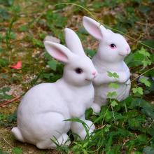 Pastoral Cute Simulation Rabbit Ornaments Resin Crafts Gardening Landscape Sculpture Decoration Scenery Garden Courtyard Artwork 2024 - buy cheap