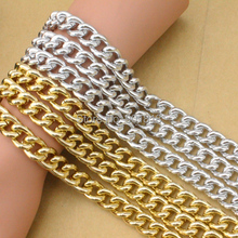 1M /lot 13*17mm Gold /Silver Aluminum Chain Bulk Chain For Jewelry Making DIY Chunky Choker Necklace Material F807 2024 - buy cheap