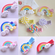 Cute Party Rainbow Lollipop Headwear Haar Hair Accessories Barrette Hairpins Hair Clips Girls Baby Kids Children Headwear 2024 - buy cheap