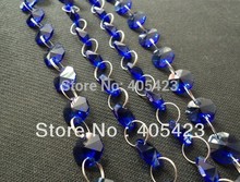 Free shipping!5meter/lot,AAA+ size 14mm Shining Blue color Octagon glass Crystal bead curtain/Wedding Decoration/Room Divider 2024 - buy cheap