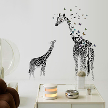 3D two Giraffe Butterfly DIY Vinyl Wall Stickers For Kids Rooms Home Decor Art Decals Wallpaper decoration adesivo de parede 2024 - buy cheap