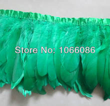 Free shipping! Green swan goose feather trim/fringe/ribbon for cloth accessories 6M /lot 6-8inch width 2024 - buy cheap