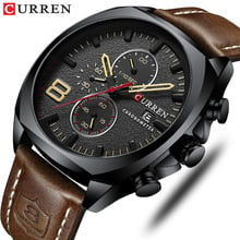 CURREN Mens Watches Top Brand Luxury Men's Casual Sport Watch Men Leather Army Military Quartz Watch Relogio Masculino Reloj 2024 - buy cheap