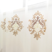 Slow Soul-cortinas de tul con bordado Floral para sala de estar, tela Rideaux transparente 3d para dormitorio, color café, azul y blanco, Europa 2024 - compra barato