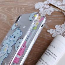 Корейский Прозрачный чехол для iPhone X XS Max Xr 8 7 6 6s Plus из ТПУ с изображением медведя радуги медведя 2024 - купить недорого