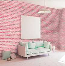 Papel de parede decorativo de pvc, 10m, à prova d'água, pedra rosa, adesivo de parede de tijolos, decoração da casa e do quarto 2024 - compre barato