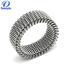 Wholesale 10pcs/lot Stainless Steel Stretchable 8# Stainless Steel Mesh Ring Fit 10mm Charms LSBR056 2024 - buy cheap