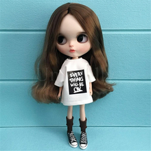 1PCS Cool White 1/6 blyth Doll Clothing T-shirt for azone ob24 licca barbi 30cm Doll Accessories Girl Gift 2024 - buy cheap