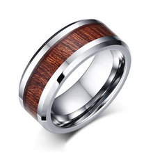 New Fashion Simulate Wood Jewelry Men Tungsten Carbide Ring Vintage Punk Ring Factory Price Wholesale 2024 - buy cheap