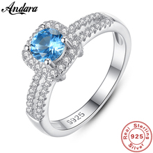 Luxury Brand New 925 Sterling Silver Fashion Simple Sapphire Rings For Women Engagement Wedding Fine Jewelry 2024 - buy cheap