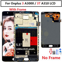 Oneplus 3 t-tela lcd touch screen 100%, fhd 5.5 ", digitalizador, montagem, acessório de substituição para one plus a3010 a3000 3 três 2024 - compre barato