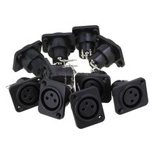 10pcs Black XLR 3pin Female Jack Panel Mount Chassis PCB Socket Connector Drop Shipping 2024 - buy cheap