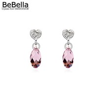 BeBella-pendientes de gota de agua para mujer y niña, aretes colgantes con cristales Swarovski, joyería original, 9 colores 2024 - compra barato