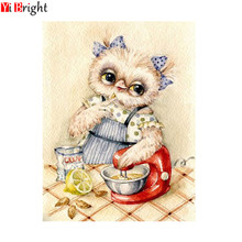 Pintura diamante Coruja 5D Diy Broca Praça Cheia de Diamantes Bordados Animal Casa Decoração Em Mosaico Pintura Strass XY1 2024 - compre barato