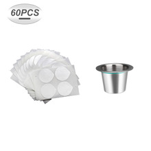 Cápsula de filtro de café reutilizável para nespresso, máquina de café vazia recarregável com 60 peças de vedação de alumínio 2024 - compre barato