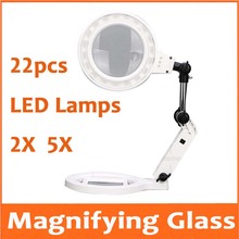 2X 5X  22pcs LED Lamps Desktop LED Illuminated Magnifier Table Lamp Magnifying Glass for Mobile Phone Circuit Board Repair 2024 - buy cheap