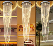 Luz de techo creativa moderna LED cristal K9 de lujo para escaleras restaurante sala de estar iluminación del hogar Luz de ingeniería 2024 - compra barato